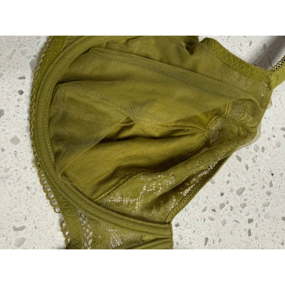 Simone Perele Olive Green Floral Lace Underwire Bra and Brief Lingerie Set READ! - Picture 10 of 12